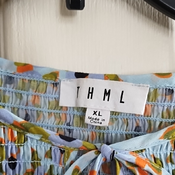 THML Blue and Orange Patterned Blouse - Picture 4 of 5